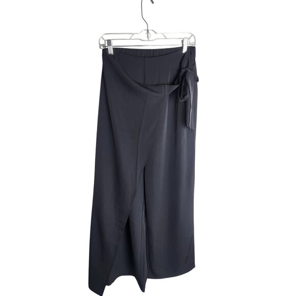 Halara High Waisted Tie Side Invisible Zipper Wide Leg Work Pants sz MP career - Picture 3 of 10